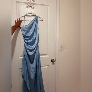 Anthropologie Sky Blue Asymmetric Prom Dress